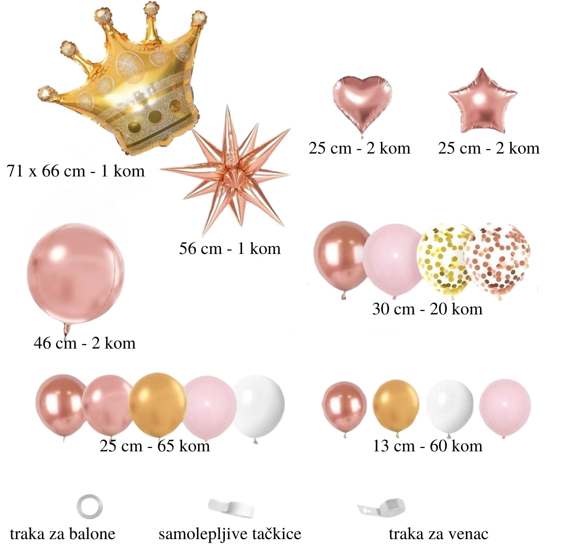 Rozi princess set balona