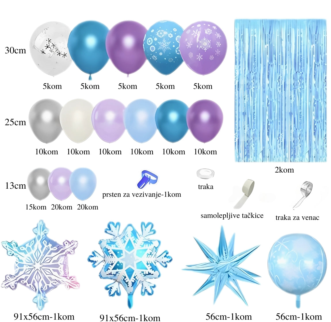 Snežni set balona Elsa