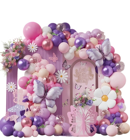 Ljubičasto-rozi leptir set balona