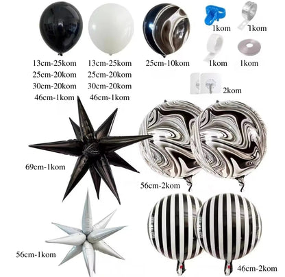 Crno-beli mermerni set balona
