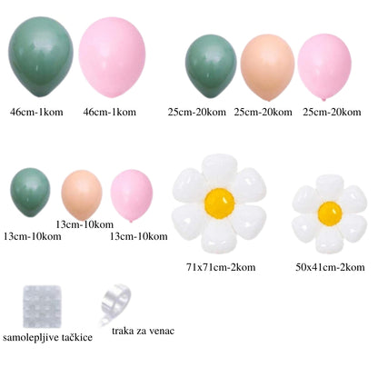 Cvetni set balona - zeleni