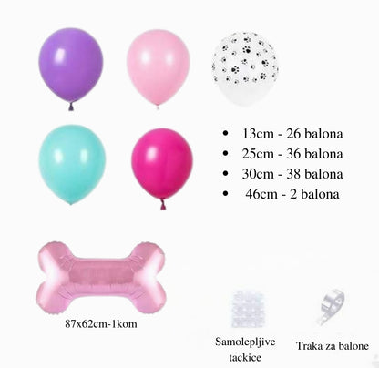 Šape set balona - rozi